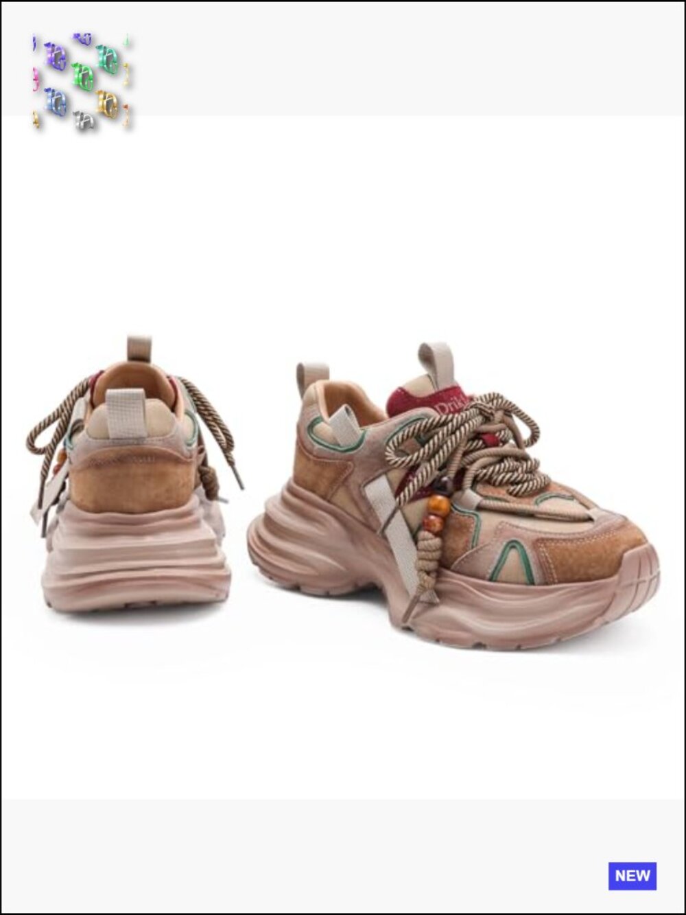 Chunky Platform Sneakers Breathable Lightweight Walking Shoes Casual Lace-Up - Picture 4 of 6